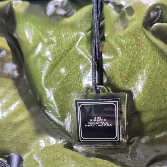 Marc Jacobs Glossy Olive Green Ripstop Backpack - Picture 5 of 6